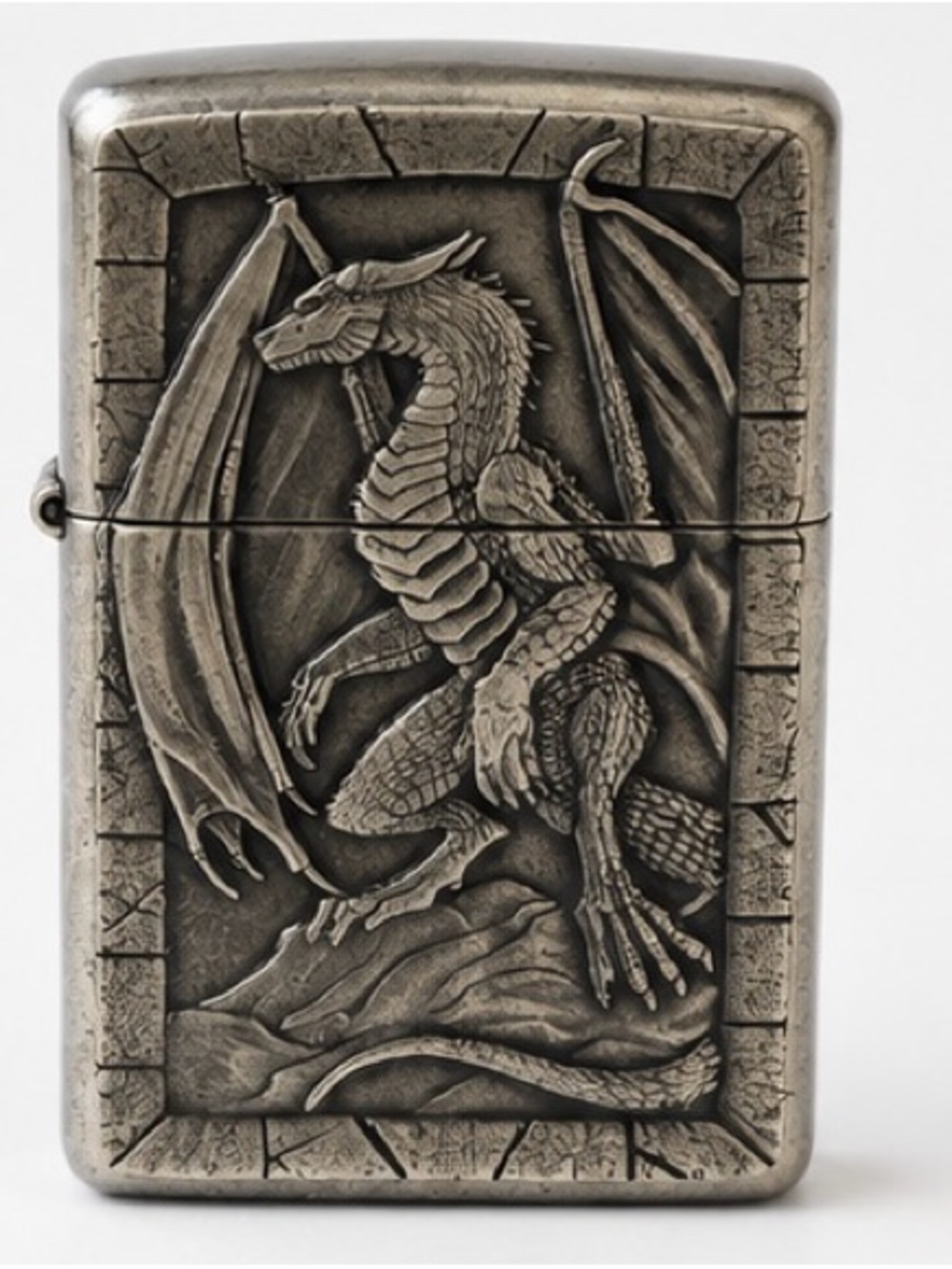 Zippo 49296 Dragon 2 Emblem Street Chrome Lighter w/ Box Made in USA – No Fuel